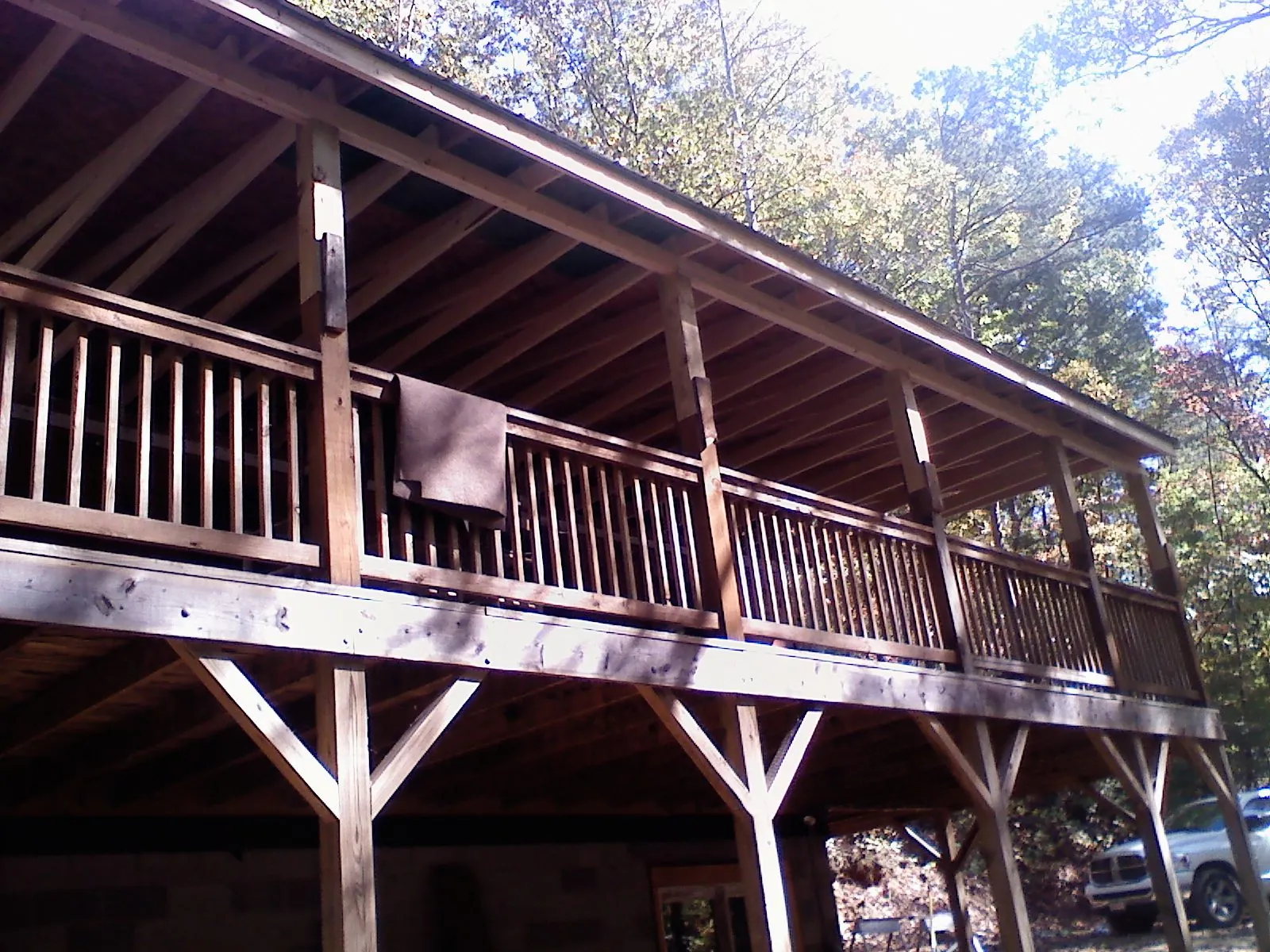 Timber framing under a new elevated porch and deck — Roof Leak Repair in Petaluma by Roofing Brothers